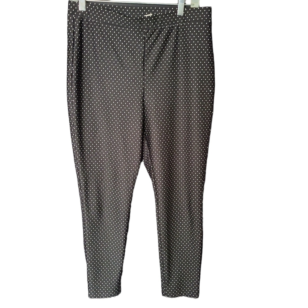 Chico's Leggings Black White Polka Dots 1 - Picture 1 of 3